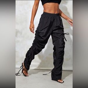 Black ruched leg pants